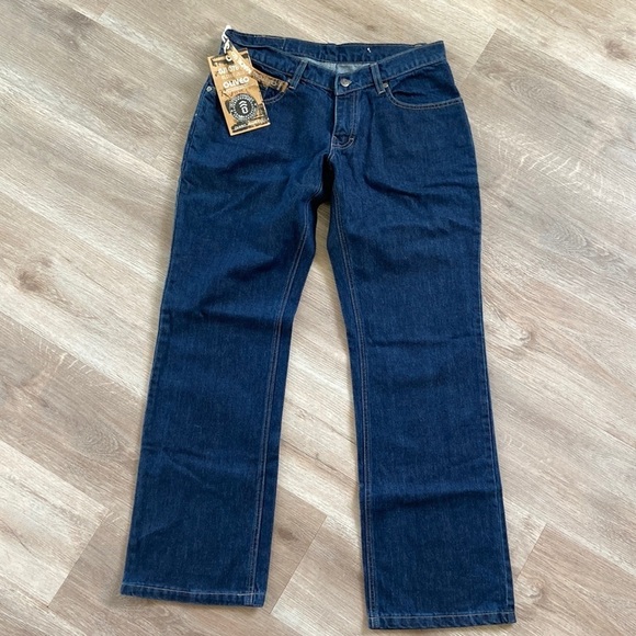 Oliveo & Company Hand Made Dark Blue Denim Jeans Size 33W NWT - Picture 14 of 15